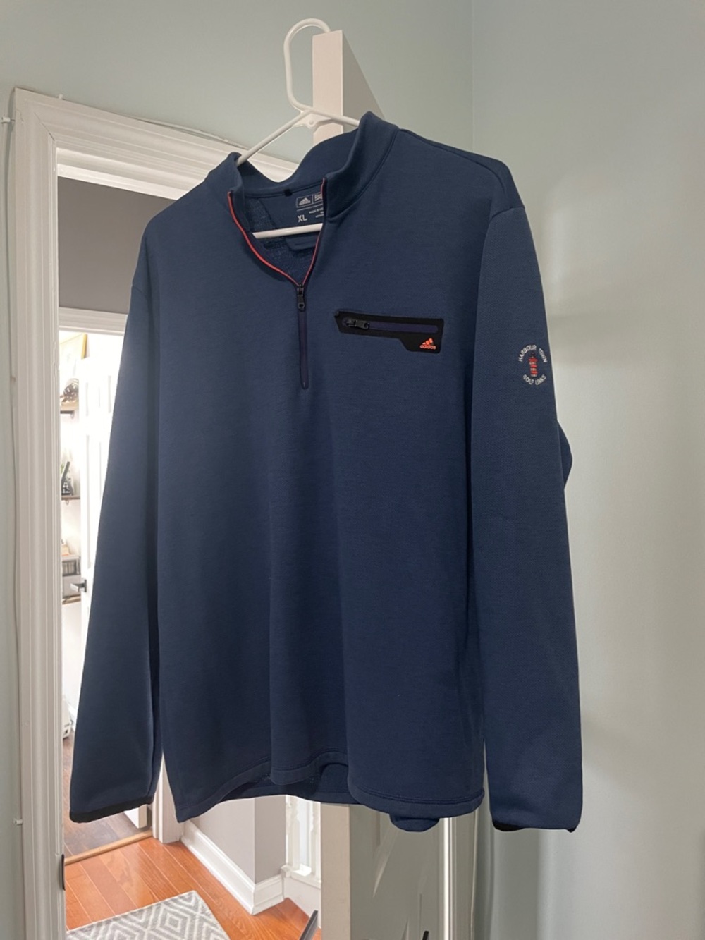 adidas Navy Half-Zip Pullover with Black Trim